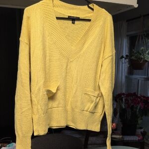 Banana Republic Yellow V- Neck Sweater.